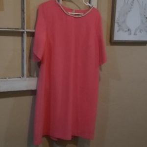 Coral colored Karl lagerfeld shift dress